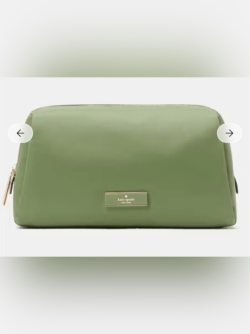 New Kate Spade Olive Green Carter Cosmetic Pouch